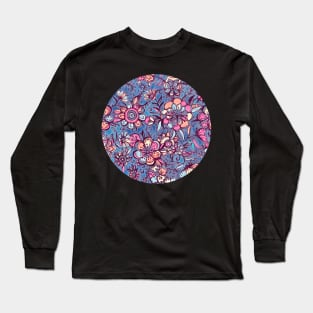 Sweet Spring Floral - soft indigo & candy pastels Long Sleeve T-Shirt